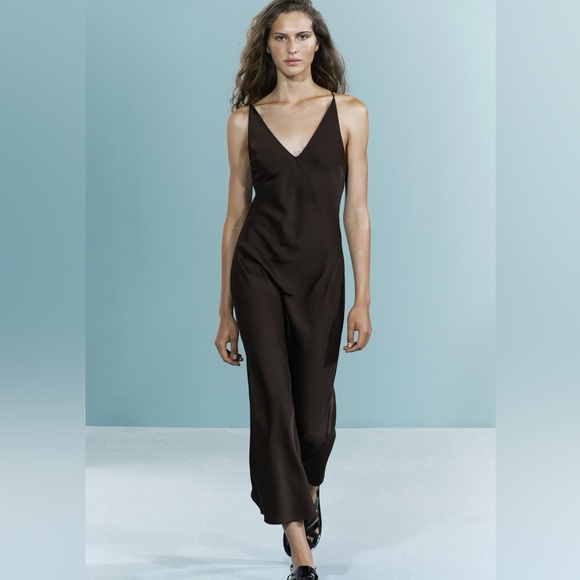 Zara blue satin dress - Picture 4 of 5